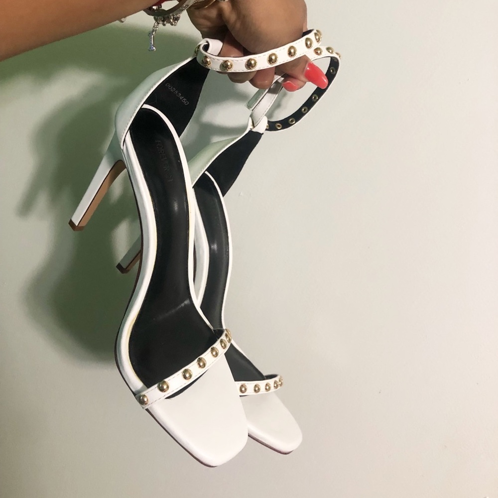 White studded heels !
